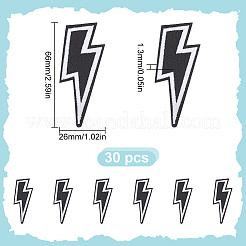 30 Stück Blitz-Polyester-Computerstickerei zum Aufbügeln&nbsp;PATC-HY0001-64