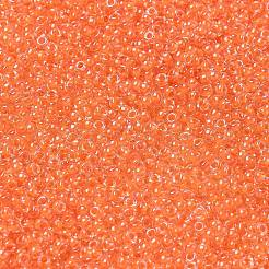 MIYUKIラウンドロカイユビーズ  日本製シードビーズ  11/0  （rr236)オレンジライニングクリスタル  11/0  2x1.3mm  穴：0.8mm  約1111個/10g&nbsp;X-SEED-G007-RR0236