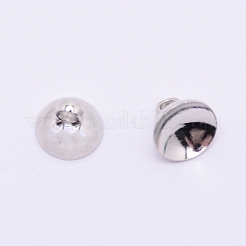 真鍮ビーズキャップペンダントベイル  グローブガラスバブルカバーペンダント作り用  プラチナ  8x6.5mm  穴：2mm  100個/袋&nbsp;KK-TAC0006-01P