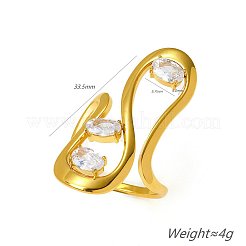 Bagues en acier inoxydable 304 et zircone cubique pour femmes&nbsp;WG5A6FD-02