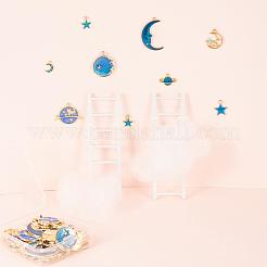 80шт 10 стильные подвески из эмали из небесного сплава&nbsp;ENAM-LS0001-30