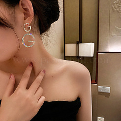 Серьги-гвоздики из сплава с кристаллами и стразами&nbsp;FS-WGCB81C-02