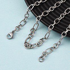 Ожерелья из овальной цепочки из нержавеющей стали 304 NJEW-P338-07P