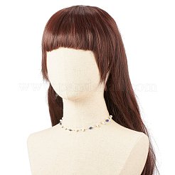 天然ラピスラズリとパールのビーズネックレス  女性のための金メッキステンレススチールジュエリー  15.98~16.14インチ（40.6~41cm）&nbsp;NJEW-JN03894-05