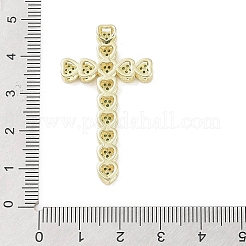 18k ゴールドメッキ真鍮製ガラスペンダント  クロス  ミックスカラー  41x23x6mm  穴：4x2.8mm&nbsp;KK-A209-17G