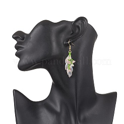 Серьги-подвески из стеклянных бусин ручной работы EJEW-MZ00546-01