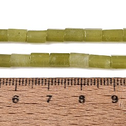 天然石レモンジェイド翡翠ビーズ連売り  六角柱  5~7.5x3.5~4.5mm  穴：0.6~0.8mm  約57~64個/連  14.76~15.55インチ（37.5~39.5cm）&nbsp;GG-N002-01A-21