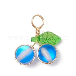 Подвески из матового синтетического лунного камня в форме вишни PALLOY-JF03473