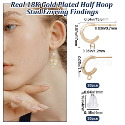 20 шт. латунные кольца-гвоздики для сережек KK-BBC0012-80