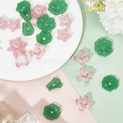 24 шт. 7 стиля имитация лотоса/листьев лотоса акриловые колпачки для бусин&nbsp;FIND-DR001-42