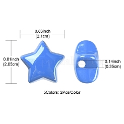 10 個 5 色不透明アクリルビーズ  パールカラーの  スター  ミックスカラー  20.5x21x12.5mm  穴：3.5mm  2個/カラー&nbsp;MACR-YW0002-06