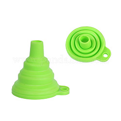 Portable Silicone Funnel Hopper, Foldable, for Beads Liquid Powder Transfer, Lime Green, 75mm