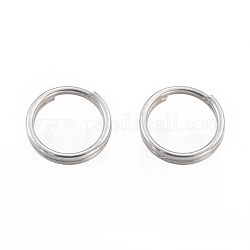 304 anelli portachiavi in ​​acciaio inox, anelli di salto a doppio anello, colore acciaio inossidabile, 4x1mm, diametro interno: 3mm, singolo filo: 0.5mm