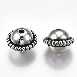 Ccb Kunststoff-Perlen, Planet, Antik Silber Farbe, 15.5x11.5 mm, Bohrung: 2.5 mm, ca. 427 Stk. / 500 g