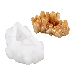 DIY Crystal Cluster Silicone Molds, Resin Casting Molds, For UV Resin, Epoxy Resin Jewelry Making, White, 26x58x43mm, Inner Diameter: 48x29mm