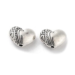Perline in lega stile tibetano,  cadmio& piombo libero, cuore, argento antico, 7x10x5mm, Foro: 1 mm, circa 909pcs/1000g