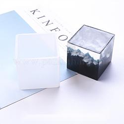 Moules en silicone, moules de résine, pour la résine UV, fabrication de bijoux en résine époxy, cube, blanc, 57x57x53mm, Taille intérieure: 50x50 mm