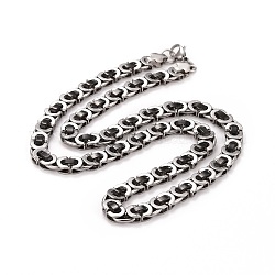 304 collana di catene bizantine in acciaio inossidabile, gioielli hip hop per uomo donna, elettroforesi colore nero e acciaio inossidabile, 23.54 pollice (59.8 cm)