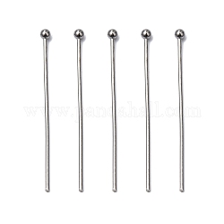 304 Stainless Steel Ball Head pins, Stainless Steel Color, 30x0.8mm, 20 Gauge, Head: 2mm