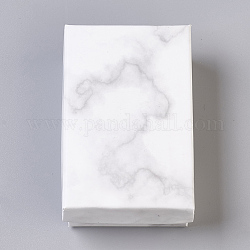Schmuckschatullen aus Pappe (Karton), Rechteck, weiß, 8.1x5.1x2.7 cm