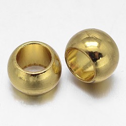 Cuentas de latón rondelle, dorado, 8x5.5mm, agujero: 5 mm