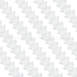 Nbeads 2 yarda de cinta de borde de encaje de mariposa, Con perlas de imitación de plástico., para la decoración de diy bordado de ropa, blanco, 2-3/4 pulgada (70 mm), 20 piezas / yarda, 2 yarda (1.82 m)