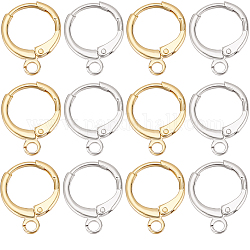 SUNNYCLUE 20 Pairs 2 Colors Brass Leverback Earring Findings, with Horizontal Loops, Long-Lasting Plated, Lead Free & Nickel Free, Real Gold Plated & Real Platinum Plated, 12 Gauge, 14.7x11.7x2mm, Hole: 1.8mm, 10 Pairs/color