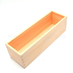 Деревянный ящик для мыла, без крышки, ящик для хранения прямоугольника, для мыловарения, оранжевые, 28x9x8.2 см, отверстие : 23.5 мм, Внутренний диаметр: 26.7x7.5 cm