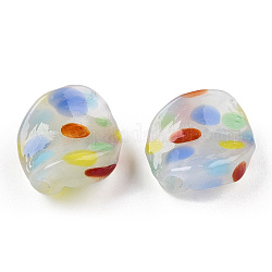 Manuell Murano Glas Perlen, Blatt, Farbig, 16~18x14~15x3.5~5.5 mm, Bohrung: 1.5~1.8 mm