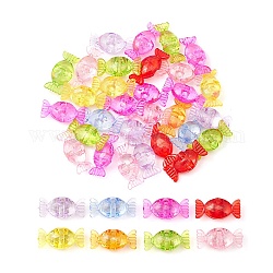 50g Transparent Acrylic Beads, Candy, Mixed Color, 13x28x10mm, Hole: 3mm, about 36pcs/50g