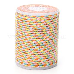 Cordón de polialgodón de 4 capa, cuerda de algodón macramé hecha a mano, para colgar en la pared de cuerda, diy artesanal hilo de tejer, colorido, 1.5mm, alrededor de 4.3 yarda (4 m) / rollo