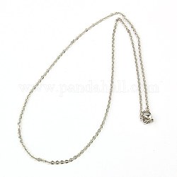 304 Edelstahl-Halsketten Frauen Kabelkette Halsketten, Edelstahl Farbe, 14.9 Zoll (37.8 cm)