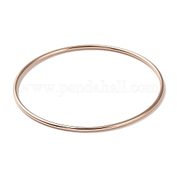 Ионное покрытие (IP) 304 простой браслет из нержавеющей стали для женщин, розовое золото , внутренний диаметр: 2-1/2 дюйм (6.5 см)
