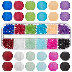 Pandahall elite 480pcs 12 Farben transparente Milchglasperlenstränge, Runde, für die Herstellung von Perlenschmuck, Mischfarbe, 4 mm, Bohrung: 1.1~1.6 mm, über 40pcs / Farbe