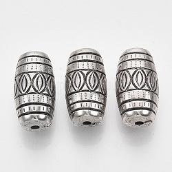 Ccb Kunststoff-Perlen, Fass, Antik Silber Farbe, 20x10.5 mm, Bohrung: 2 mm, ca. 328 Stk. / 500 g