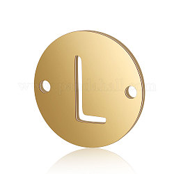 Verbindungselemente aus Titanstahl, flach rund mit Brief, golden, letter.l, 12x0.8 mm, Bohrung: 0.8 mm