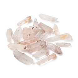 Perle di cristallo di quarzo naturale appuntite, nessun foro / udrilled, prismi esagonali, 24~45.5x9.5~13.5x6~9mm, circa 100pcs/400g