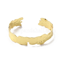 Bracelets de manchette en laiton de placage de rack, bracelets ouverts pour femmes, sans cadmium et sans plomb, véritable 18k plaqué or, 3/8~1/2 pouce (0.95~1.4 cm), diamètre intérieur: 2-3/8x1-3/4 pouce (5.9x4.5 cm)