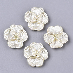 Perles d'imitation perles en plastique ABS, fleur, cornsilk, 22x22x5mm, Trou: 1.2mm