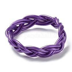Bracelets extensibles tressés avec cordon en plastique, violet, diamètre intérieur: 2-1/2 pouce (6.5 cm)