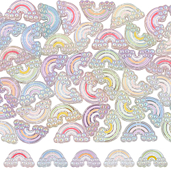 Dicosmetic 50 Stück 5 Farben UV-Beschichtung Regenbogen schillernde Acryl-Emaille-Perlen, Regenbogen, Mischfarbe, 17x29x11 mm, Bohrung: 3.5 mm, 10 Stk. je Farbe
