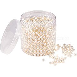 Pandahall élite environ 1500 pièces 8mm beige pas de trous / plastique abs non percé perles de perles imitées pour les remplisseurs de vase table dispersion de noce décoration de la maison