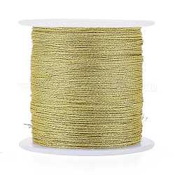 Полиэфирная плетеная металлическая нить, для изготовления и вышивки плетеных браслетов своими руками, Темный хаки, 0.4 мм, 6-слойные, около 54.68 ярда (50 м) / рулон