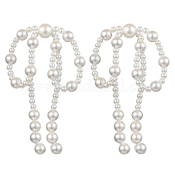Aretes colgantes con perlas de concha, lazo, 73x81mm
