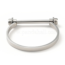 304 d-образный браслет из нержавеющей стали, браслет в форме подковы для мужчин и женщин, цвет нержавеющей стали, внутренний диаметр: 2-1/8x2-3/8 дюйм (5.45x5.9 см)
