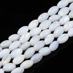 Eau douce naturelle de coquillage perles brins, riz, blanc, 5x3mm, Trou: 0.9mm, Environ 80~83 pcs/chapelet, 14.76 pouce ~ 15.55 pouces (37.5~39.5 cm)