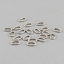 304 Stainless Steel Open Jump Rings Oval Jump Rings, Stainless Steel Color, 6.5x5x1.2mm, about 78pcs/10g