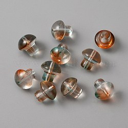 Transparente Glasperlen, Pilz, Kaffee, 13.5x13.5 mm, Bohrung: 1.6 mm