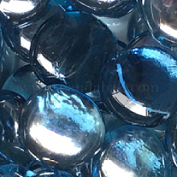 Cabochons de cristal transparente, medio redondo / cúpula, azulejos de mosaico para manualidades manualidades, acero azul, 29~32x27~29x9~10 mm, aproximamente 80 unidades / 1000 g