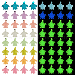 Дикосметика 80шт 8 цвета светящиеся в темноте кабошоны из смолы, черепаха, разноцветные, 19x17x7 мм, 10 шт / цвет